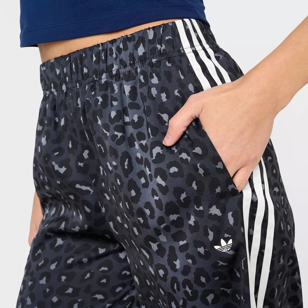 adidas Originals Leopard Wide-Leg Satin Pants